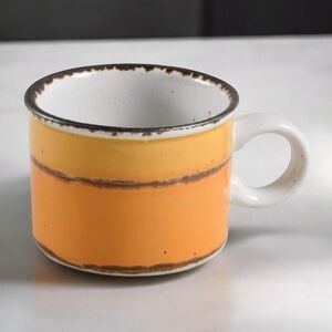 Vintage midwinter sun tea mug / flat cup MCM mid-century short cup